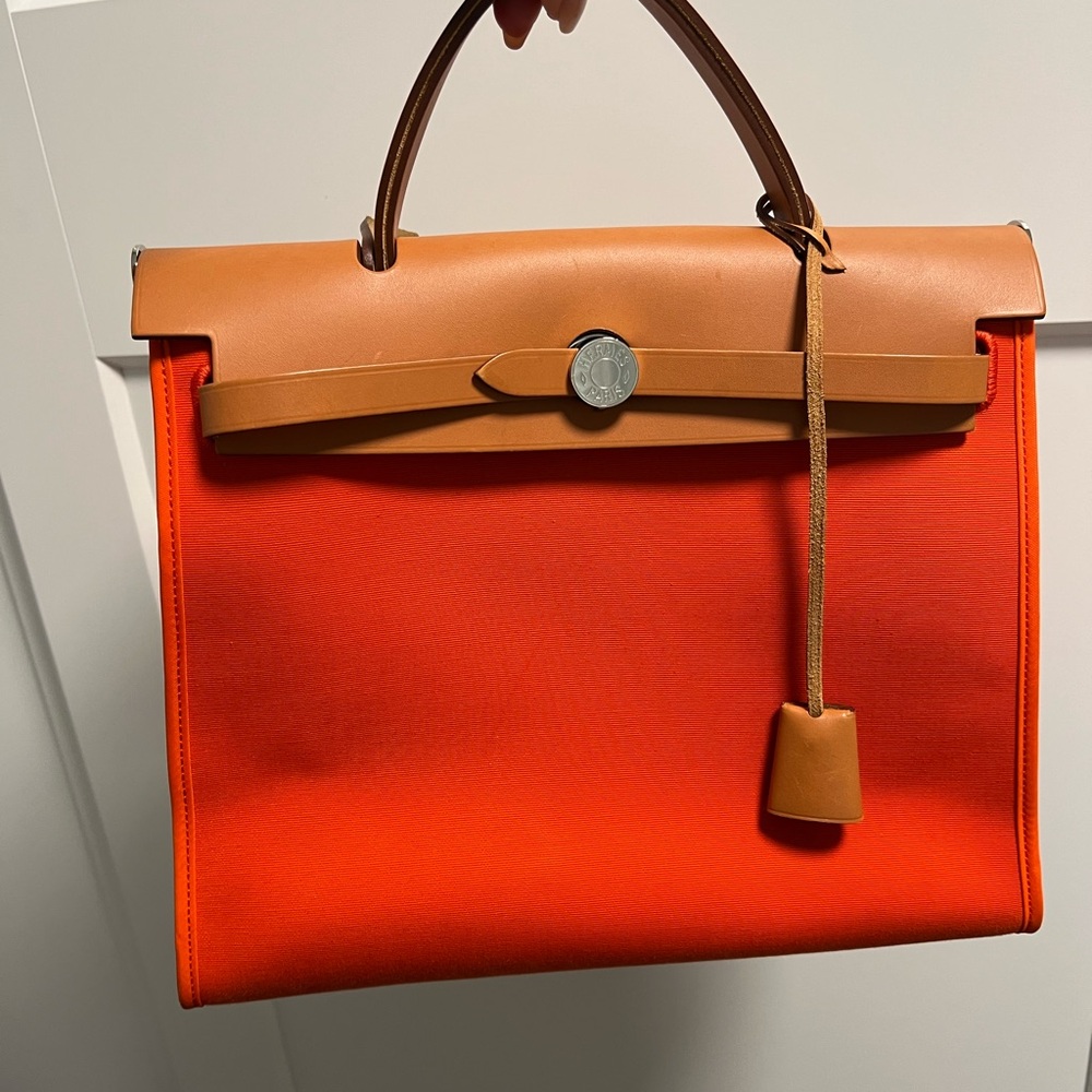 Hermes Herbag 31 Orange and Tan
